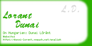 lorant dunai business card
