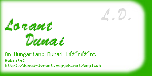 lorant dunai business card